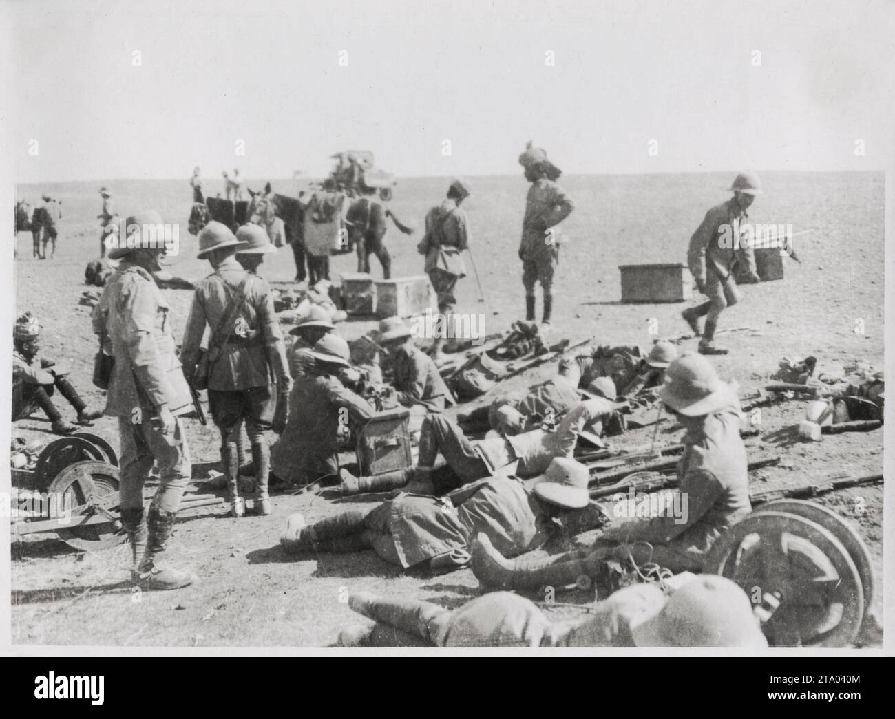 WW1 World War I - Advanced signal office, British troops in Mesopotamia, Iraq region Stock Photo