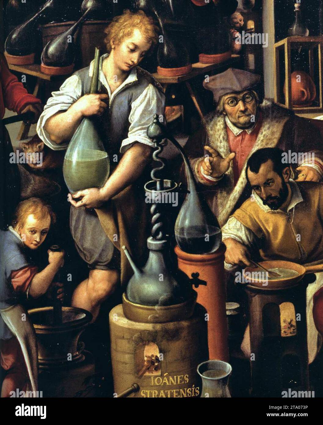 Stradanus An Alchemist's Laboratory (detail) 1570 by Johannes Stradanus Stock ...