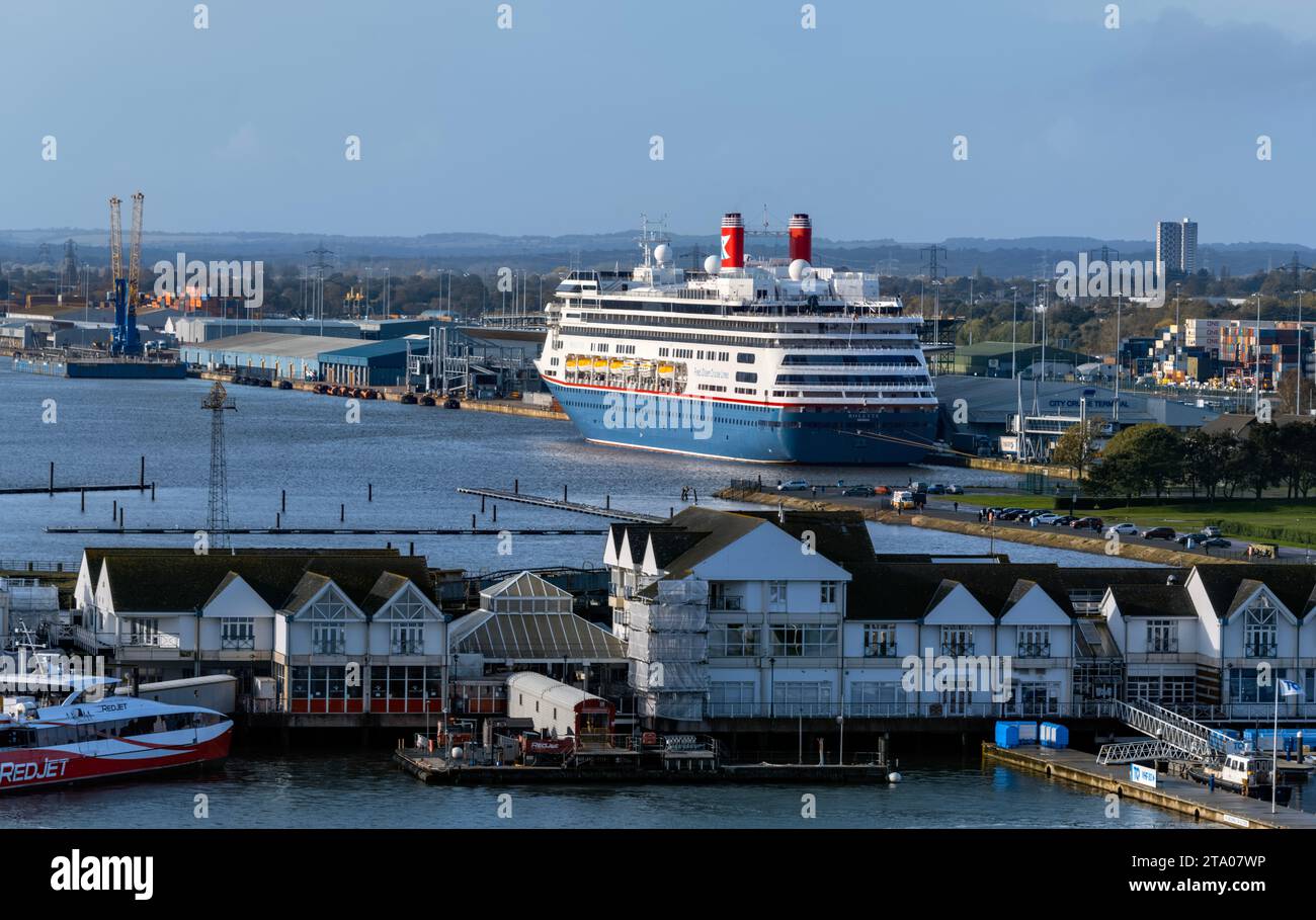 Fred Olsen Cruise Lines Bolette cruise ship docked at Southampton Cruise Terminal UK Stock Photo