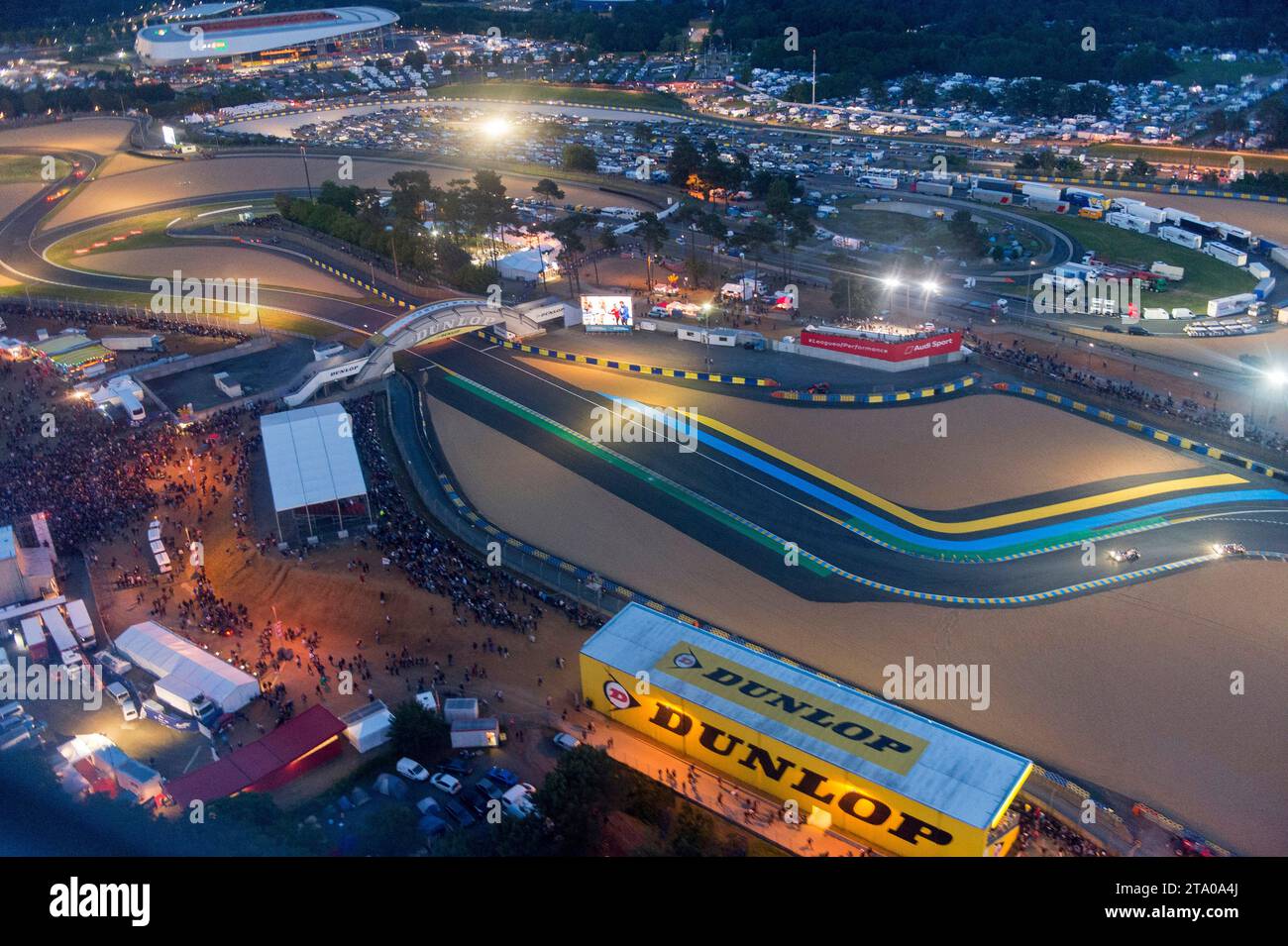 Le Mans circuit aerial view during the 2016 Le Mans 24 hours race, from June 18 to 19 at Le Mans