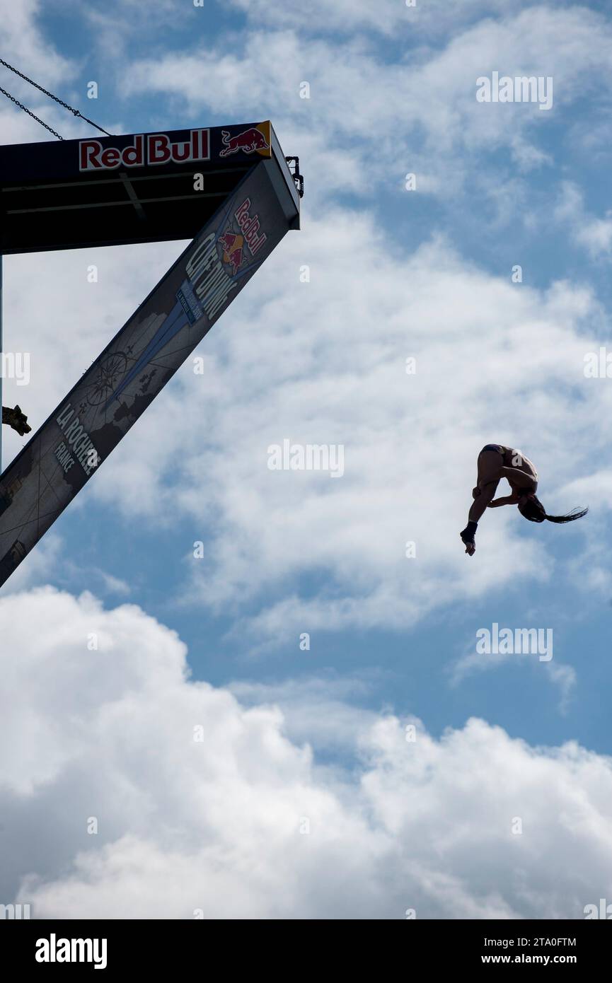 DIVING - RED BULL CLIFF DIVING 2013 - LA ROCHELLE (FRA) - 25/05/2013 - PHOTO OLIVIER BLANCHET / DPPI - Orlando Duke (Colombie) Stock Photo