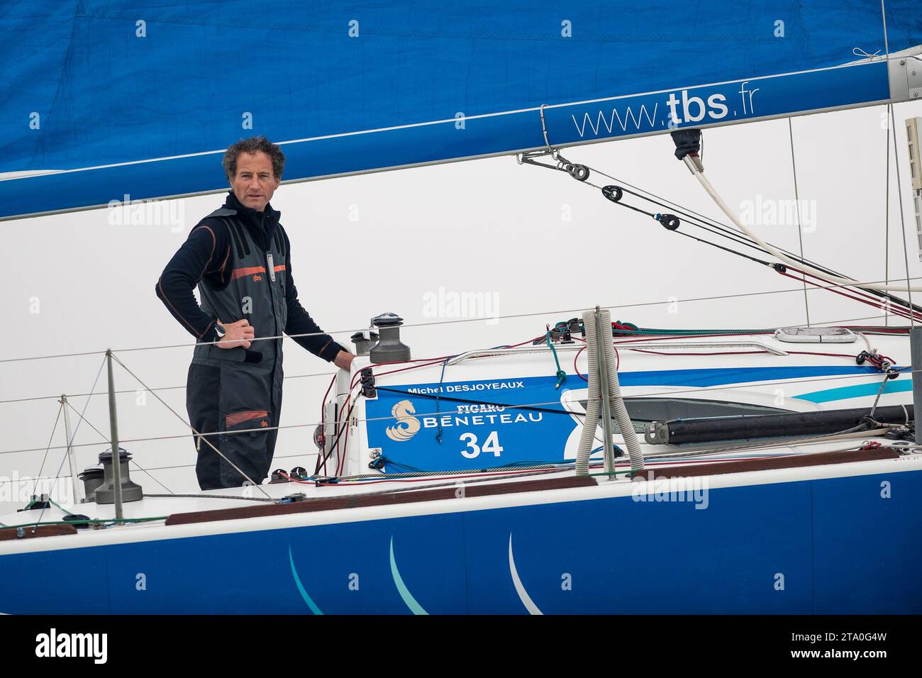 SAILING - SOLO ARRIMER 2013 - SABLES D'OLONNE (FRA) - 11/04/2013 - PHOTO OLIVIER BLANCHET / DPPI - Michel DESJOYEAUX ( TBS ) Stock Photo