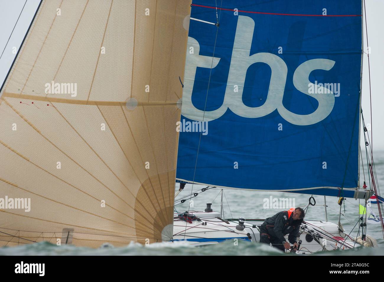 SAILING - SOLO ARRIMER 2013 - SABLES D'OLONNE (FRA) - 11/04/2013 - PHOTO OLIVIER BLANCHET / DPPI - Michel DESJOYEAUX ( TBS ) Stock Photo