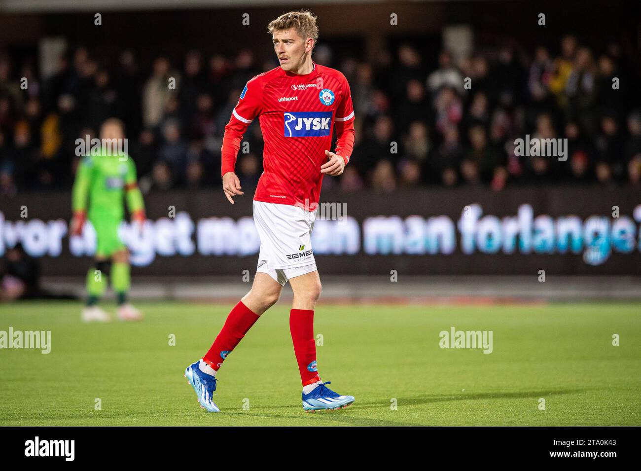 Silkeborg, Denmark. 27th Nov, 2023. Andreas Poulsen of Silkeborg IF seen during the 3F Superliga match between Silkeborg IF and FC Midtjylland at Jysk Park in Silkeborg. (Photo Credit: Gonzales Photo/Alamy Live News Stock Photo