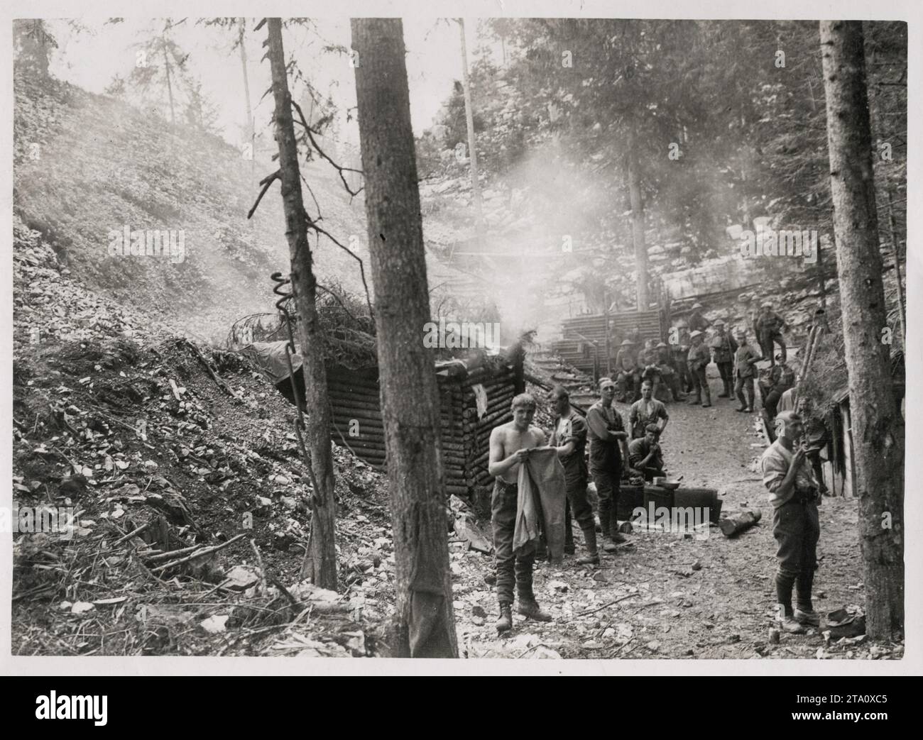 WW1 World War I - Scene in an Italian camp Stock Photo