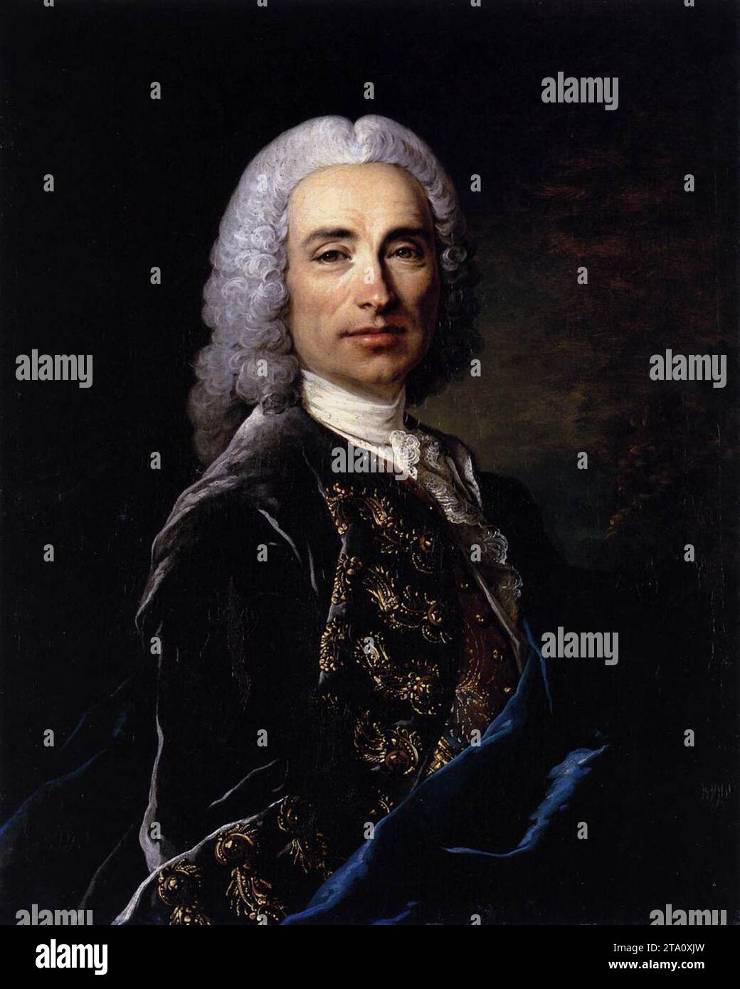 Portrait of Marquis de Lucker 1743 by Louis Tocque Stock Photo