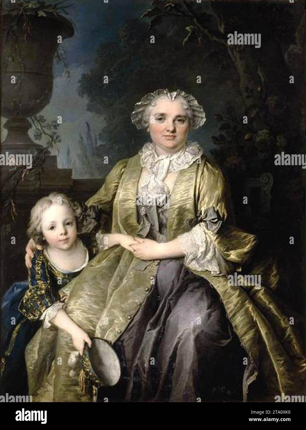 Portrait of a Lady and Her Daughter 1747 by Louis Tocque Stock Photo