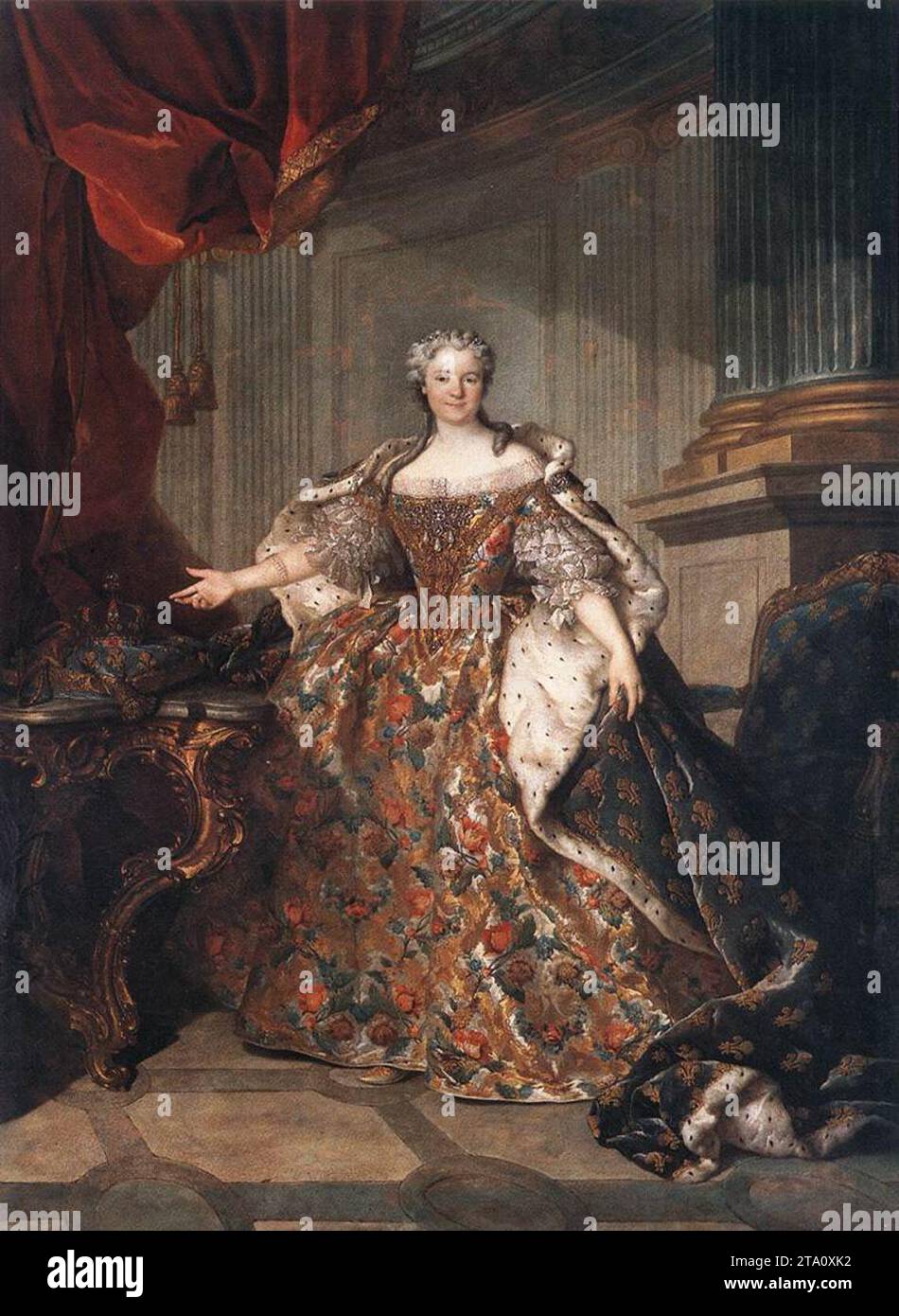 Marie Leczinska, Queen of France 1740 by Louis Tocque Stock Photo