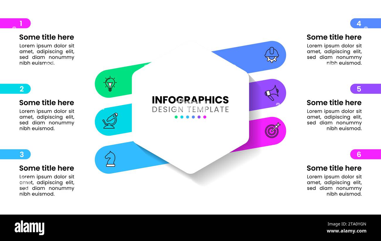 Infographic template with icons and 6 options or steps. Hexagon. Can be ...