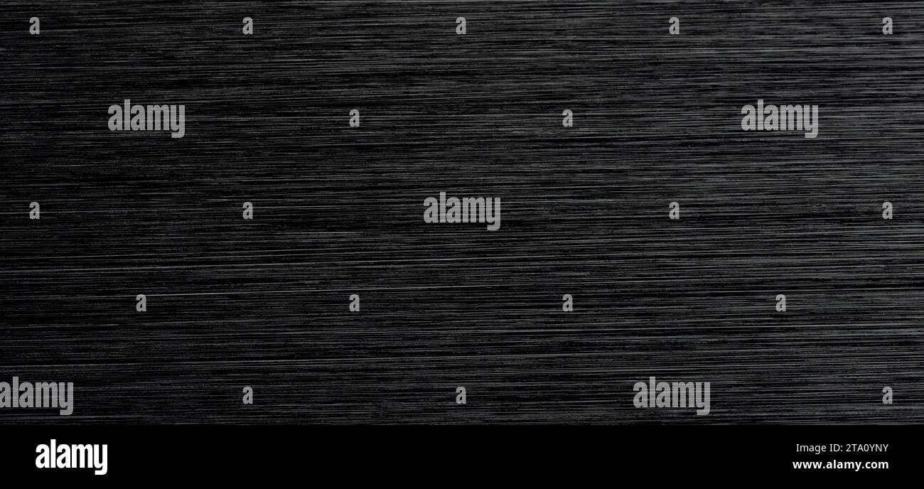 Brushed black metal texture macro close up view Stock Photo