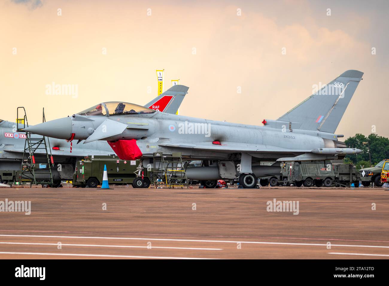 Royal Air Force (RAF) Eurofighter Typhoon on the tarmac of Fairford Air Base. Gloucestershire, UK - July 13, 2018 Stock Photo