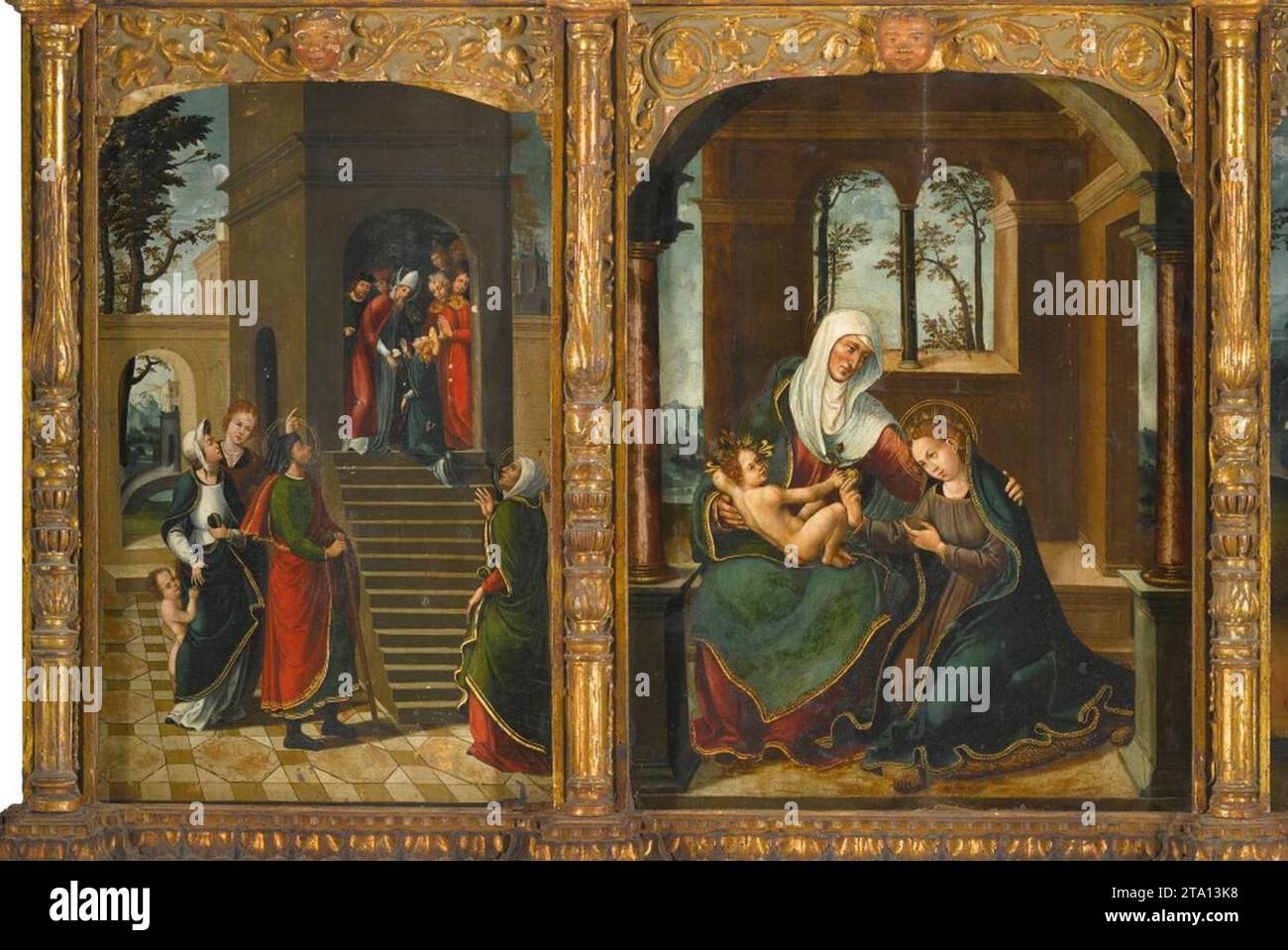 Altarpiece with Scenes from the Life of the Virgin (detail) 1530s by ...