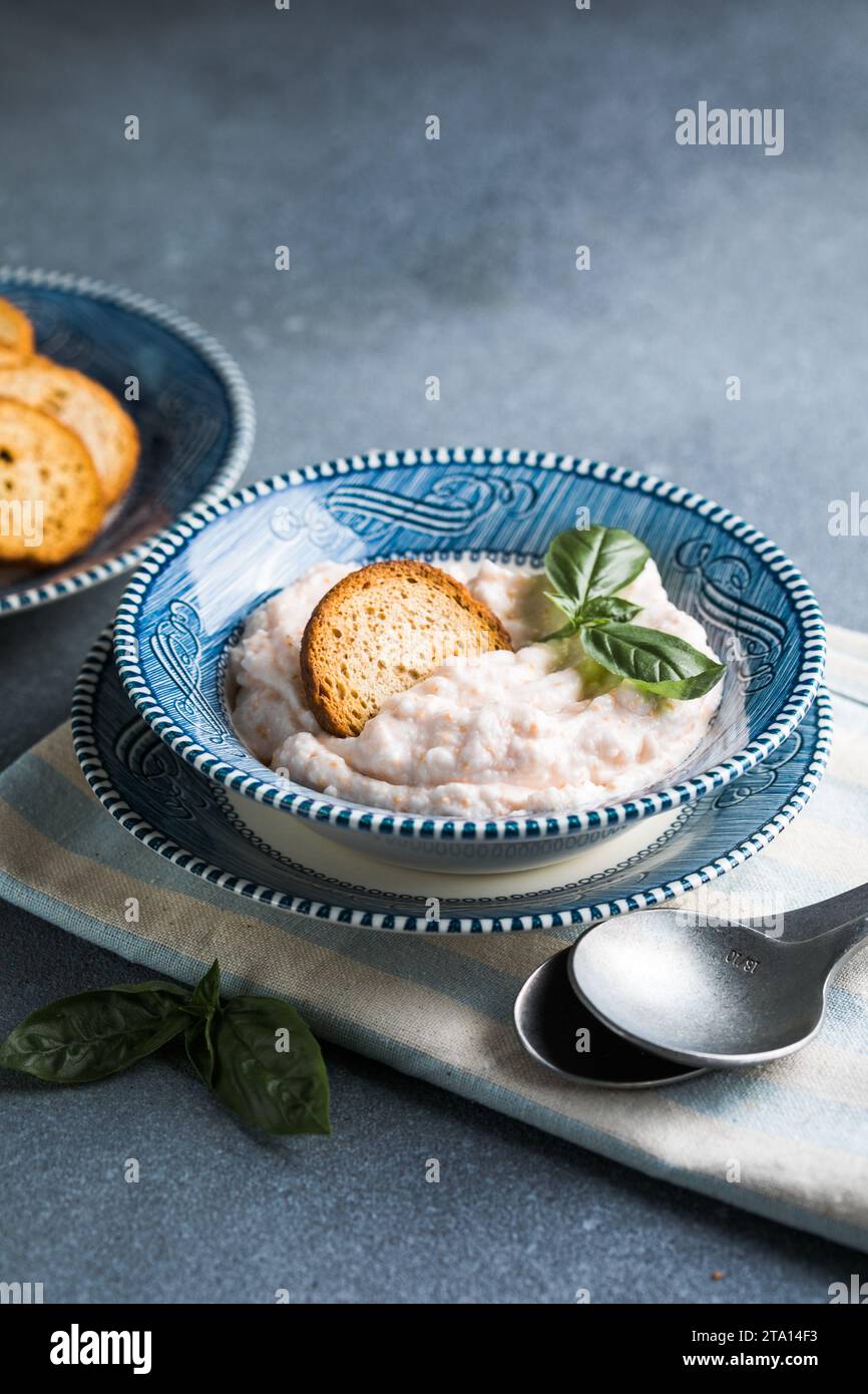 Taramosalata Greek spread Paste (pate) made of ground fish, shrimps