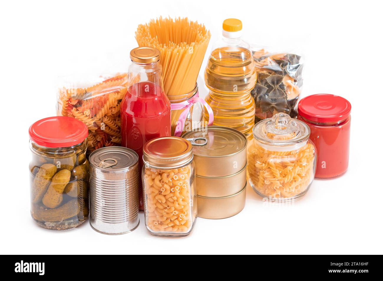 Food Reserves Canned Food, Spaghetti, Tomato Juice, Pasta and Grocery