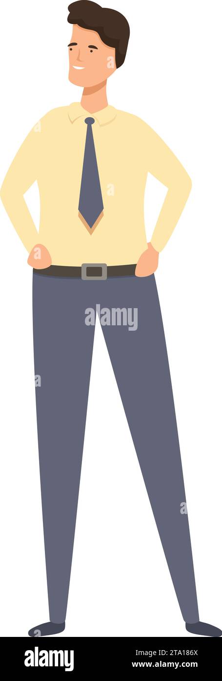 Teenager first job manager icon cartoon vector. Super work office. Career rank service Stock Vector