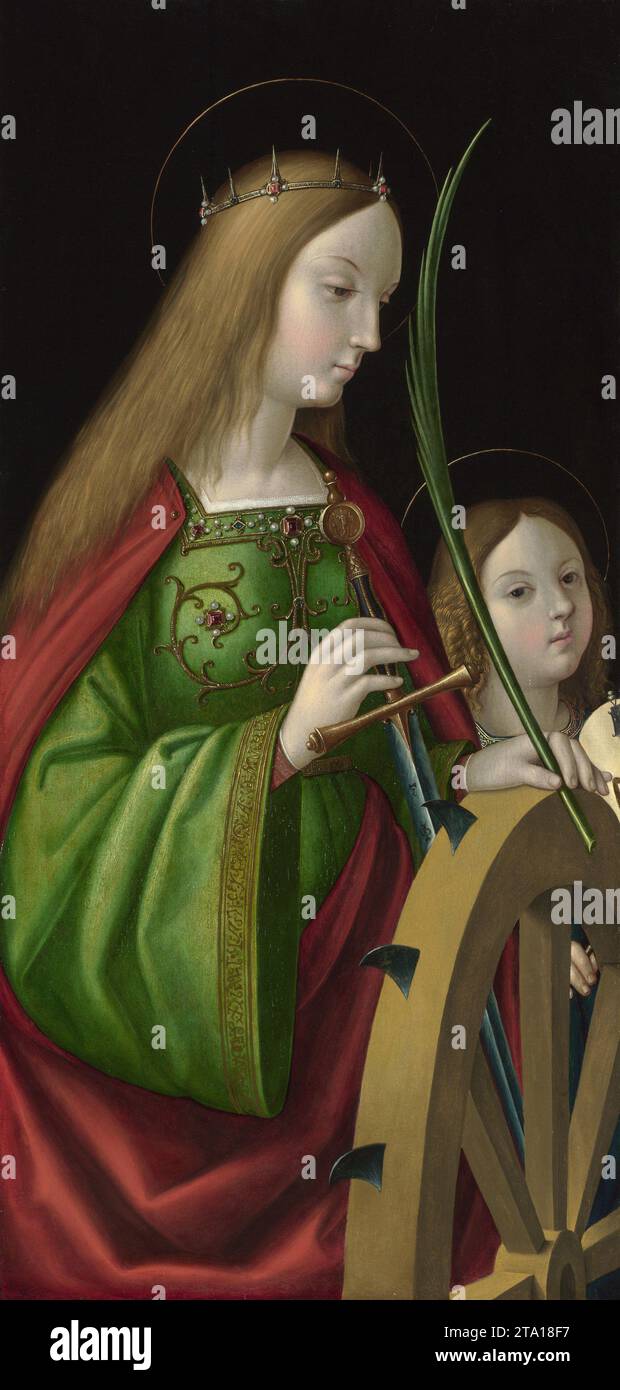 Saint Catherine of Alexandria, 1514 - Andrea Solari (1460–1524) painting Stock Photo