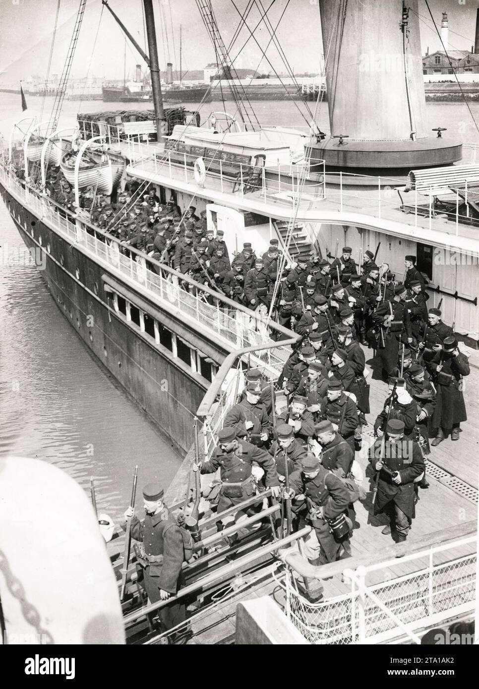 WW1 World War I - Belgian soldiers arriving at Ostend Stock Photo