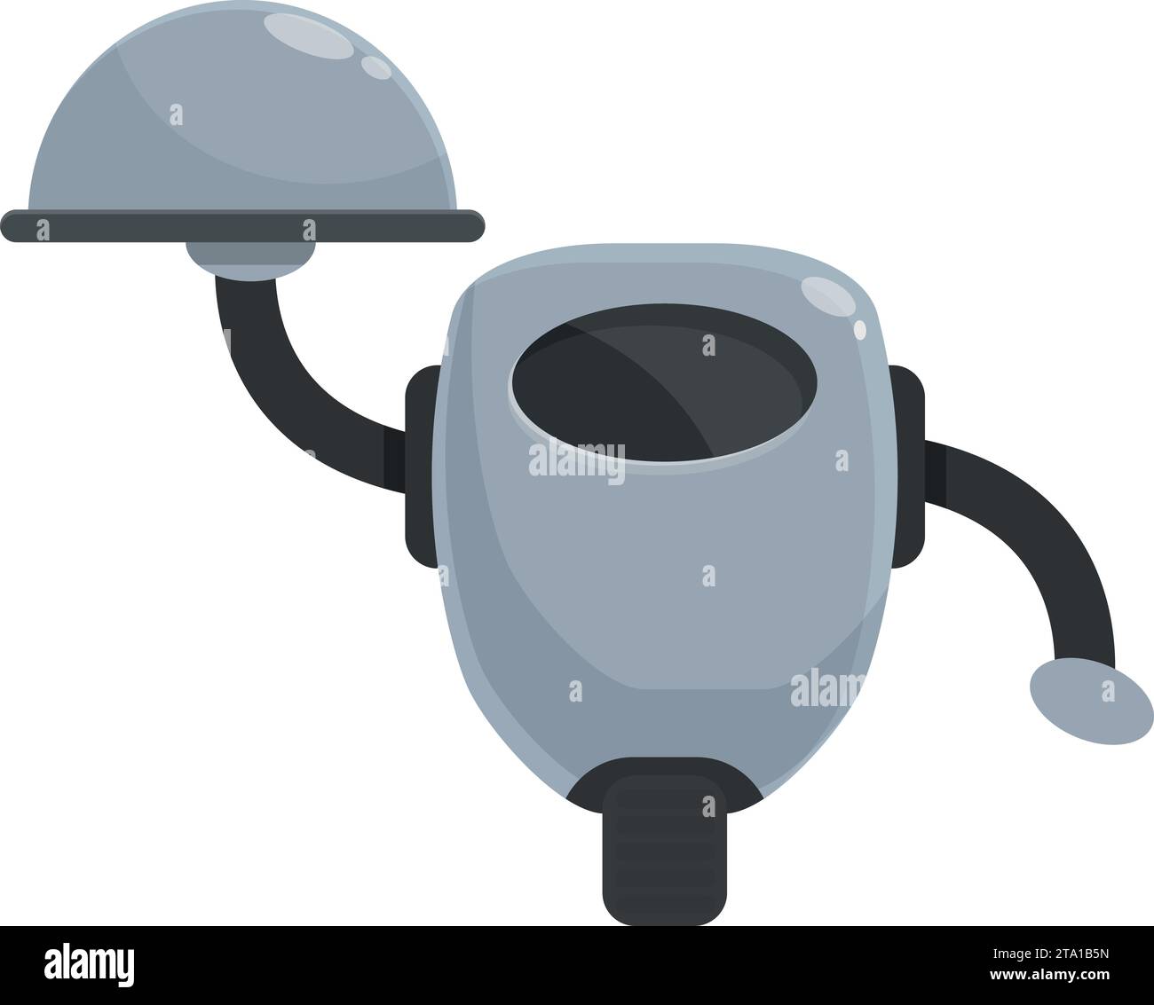 One wheel robot waiter icon cartoon vector. Room server. Mobile ai android Stock Vector