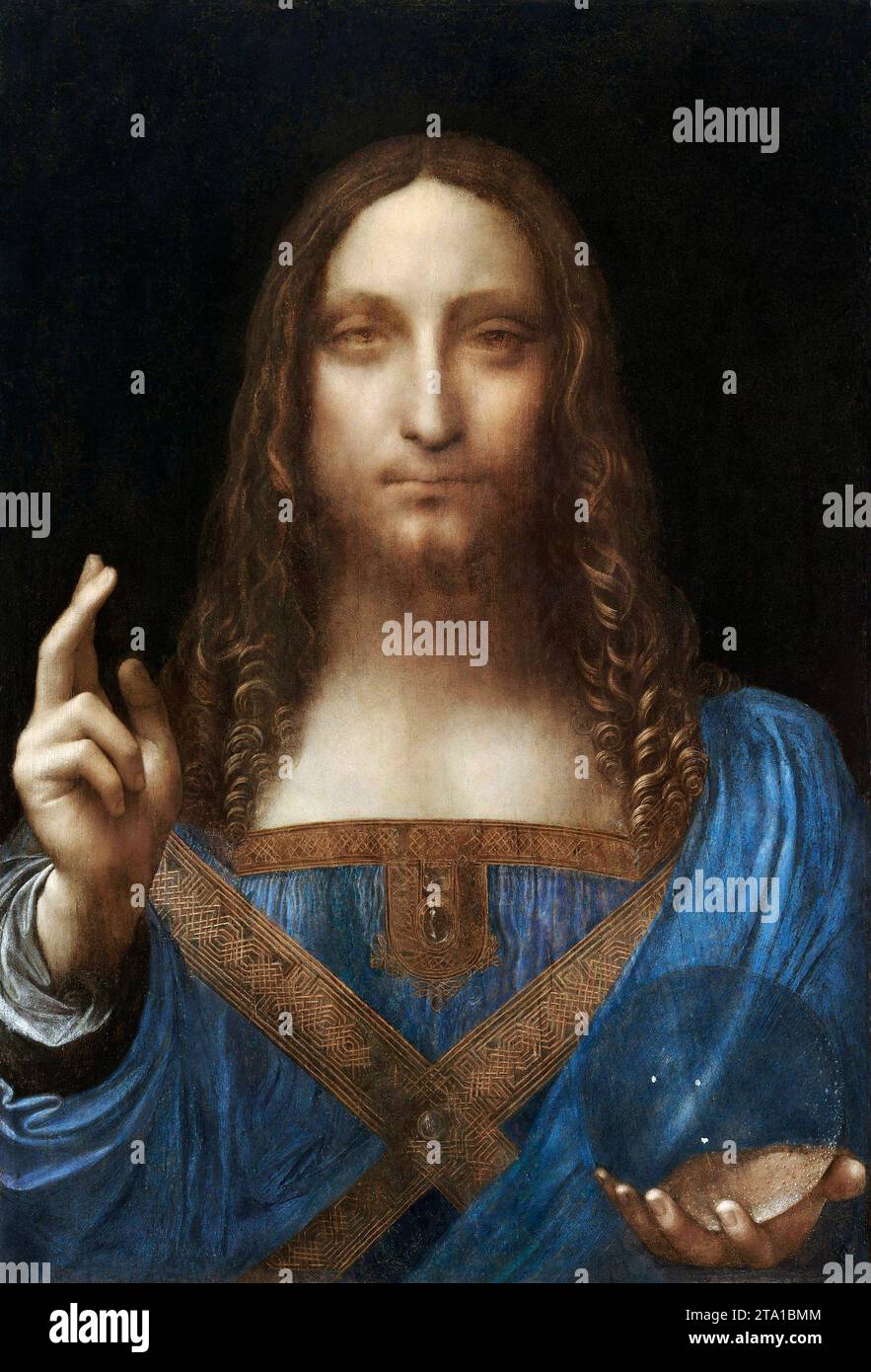 Leonardo da Vinci's Salvator Mundi (circa 1500) painting Stock Photo