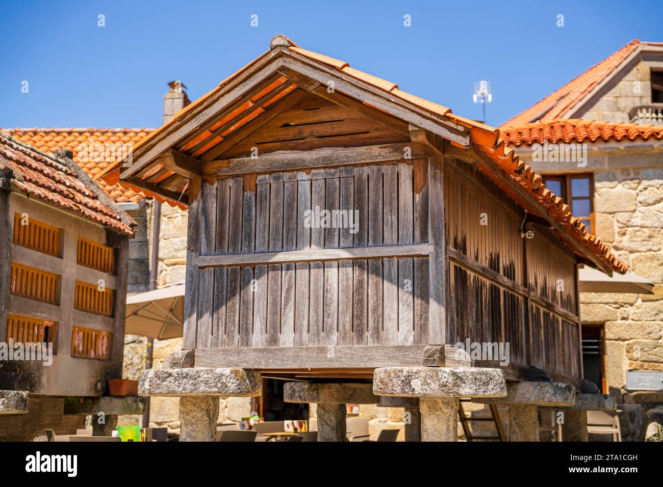 Old granary Combarro, Spain, Galicia, Europe Stock Photo
