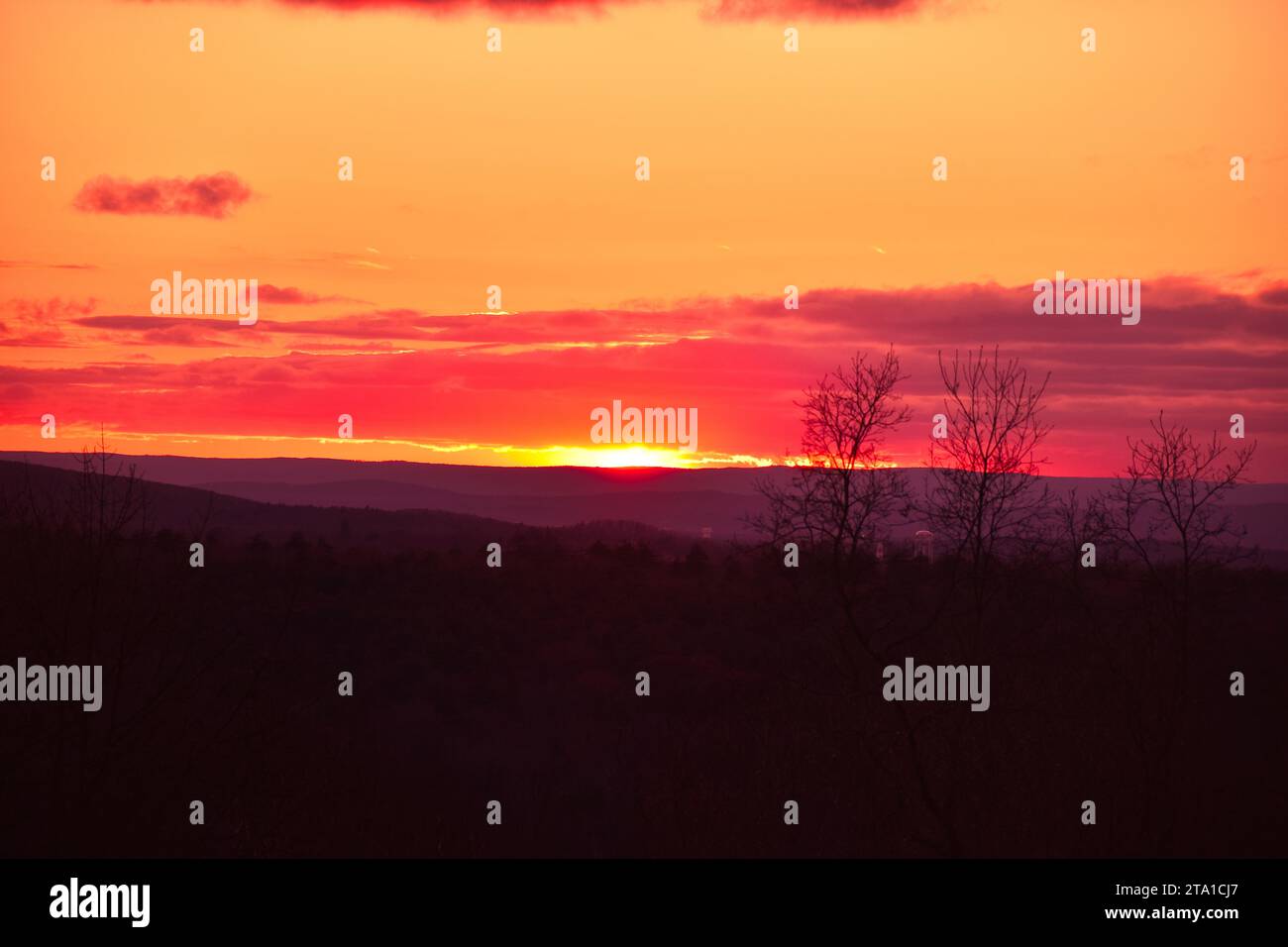 Sunset in New England Stock Photo