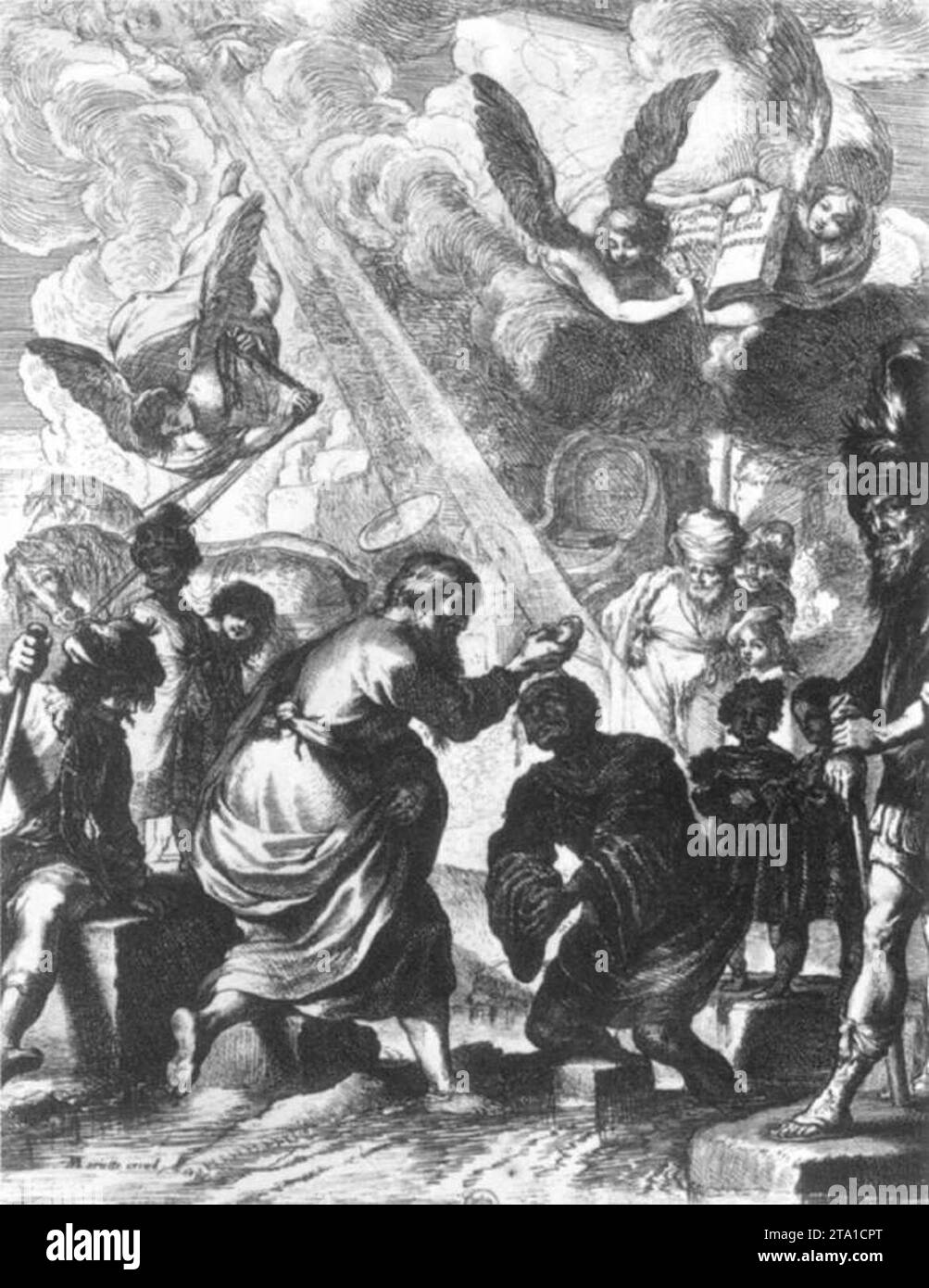 St Philip Baptizing the Eunuch of Candace 1638 by Claude Vignon Stock