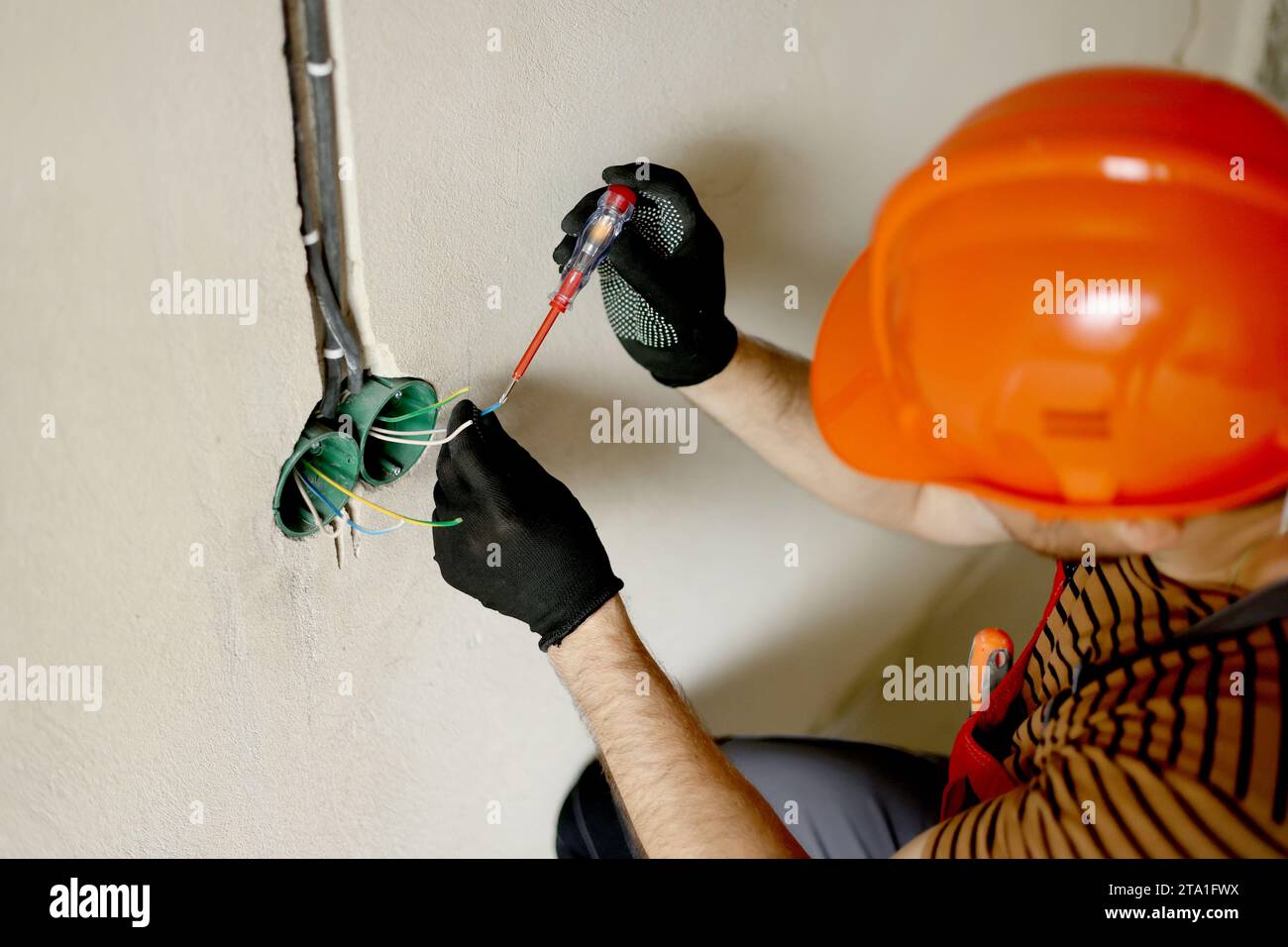 Checking presence voltage in electrical hi-res stock photography and ...