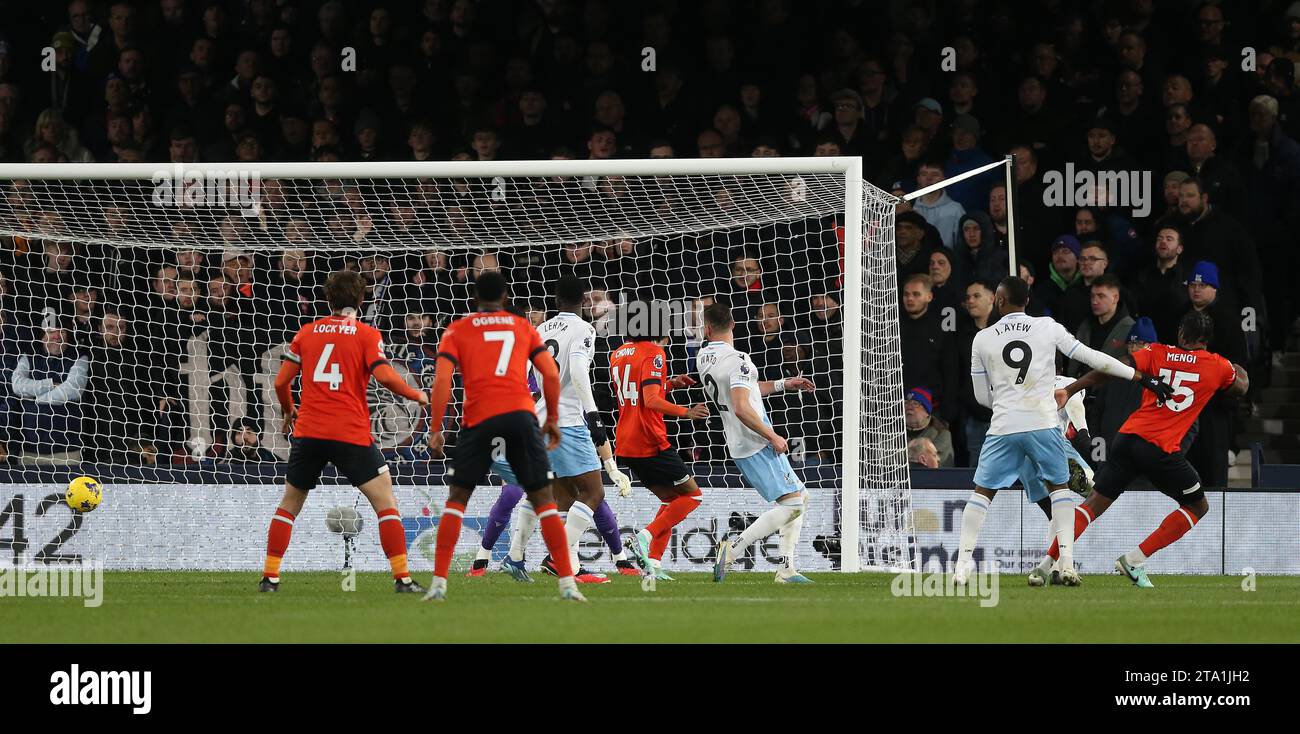 GOAL 10, Teden Mengi of Luton Town scores. Luton Town v Crystal