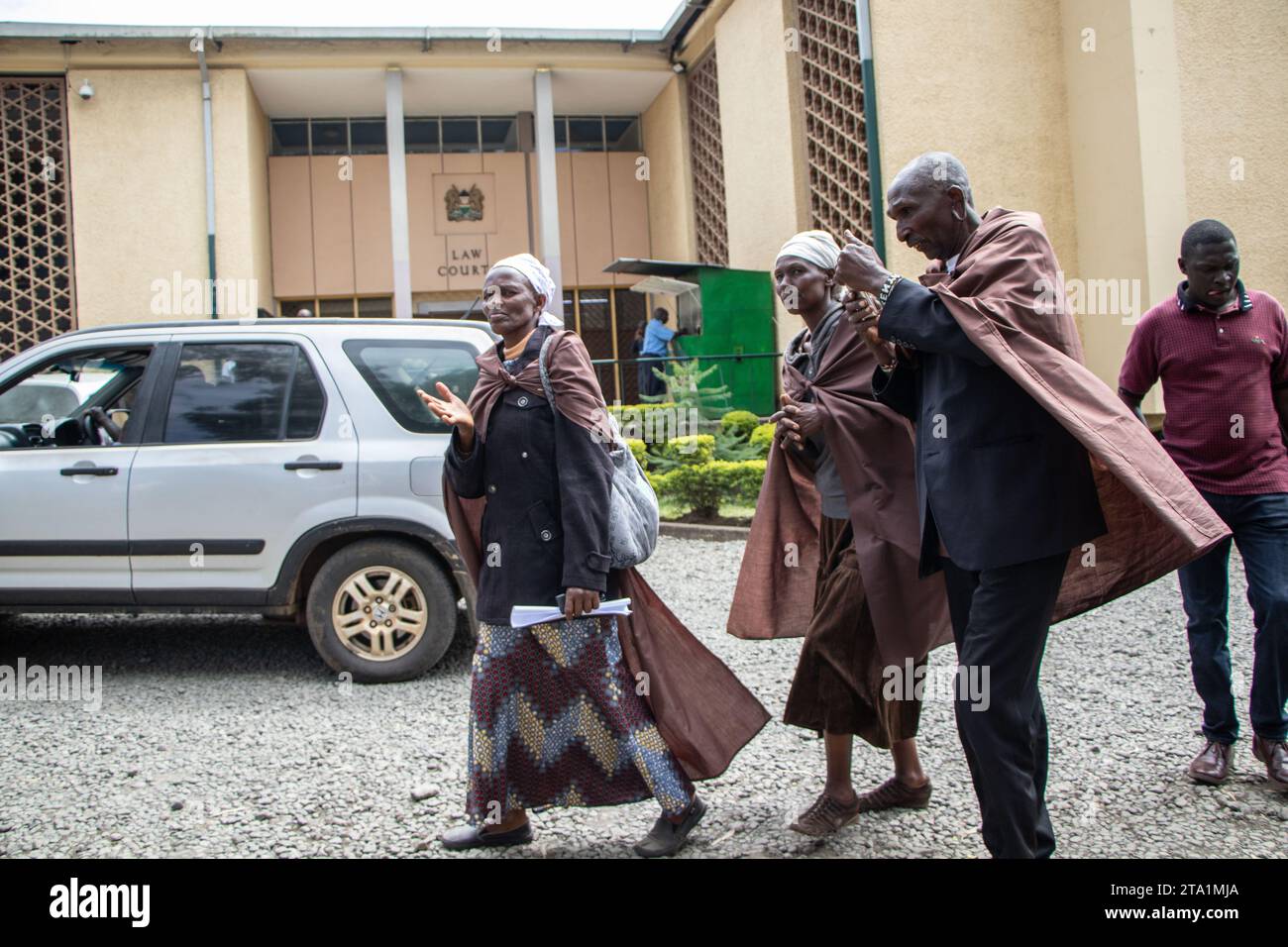 Members of the Ogiek Community leave Nakuru High Court after the mention of their application challenging The Kenyan Government’s attempt to displace them from The Mau Forest. The Ogiek, an indigenous forest-dwelling community, filed a lawsuit against the government last month, contesting the eviction from Mau Forest, a location they have called home for centuries. Stock Photo