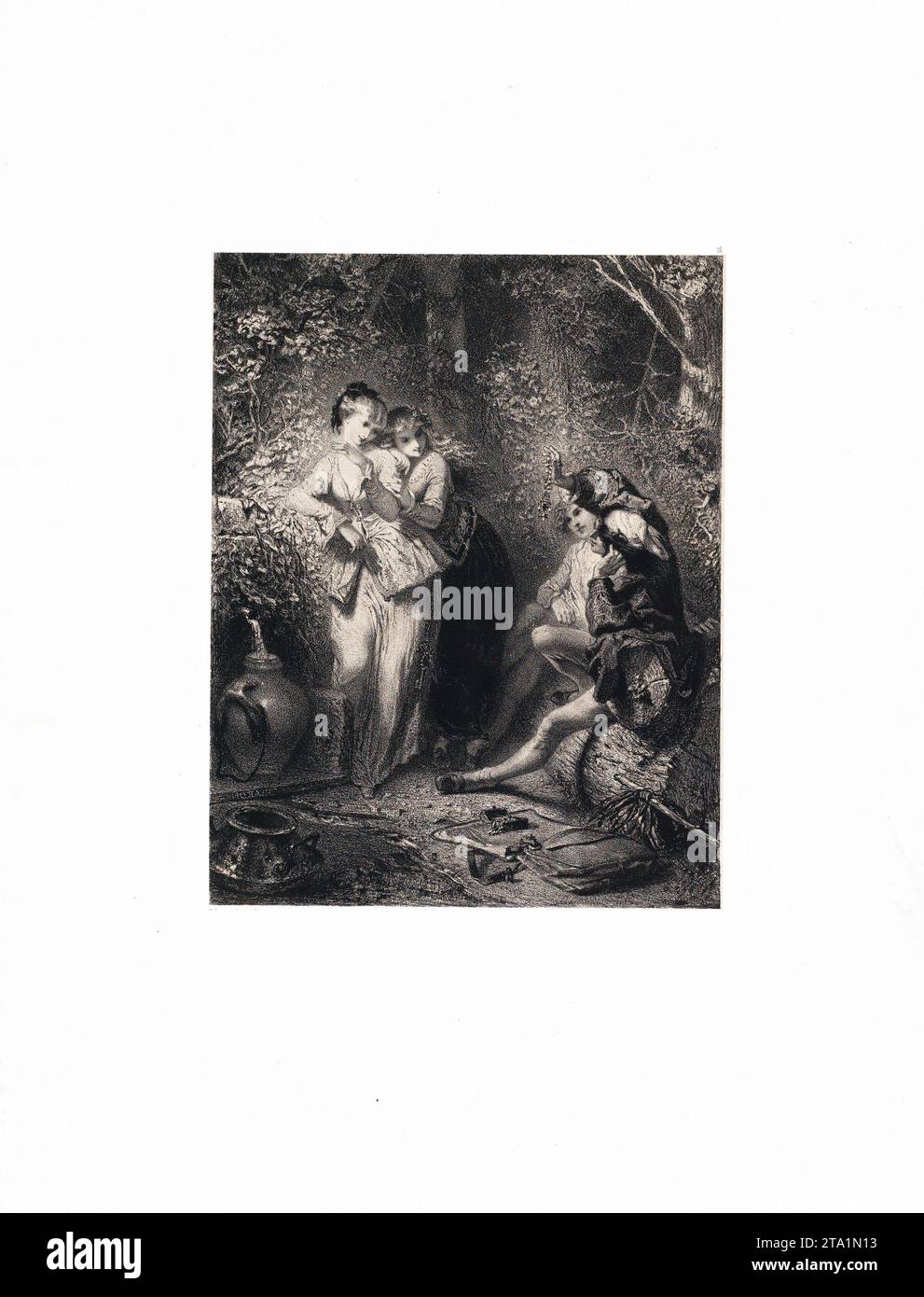Seduction. Henri-Charles-Antoine Baron (French, Besanзon 1816-1885 Geneva) Bertauts. Date: 1850. Lithograph. Sheet: 17 5/8 Ч 12 5/16 in. (44.8 Ч 31.3 Stock Photo