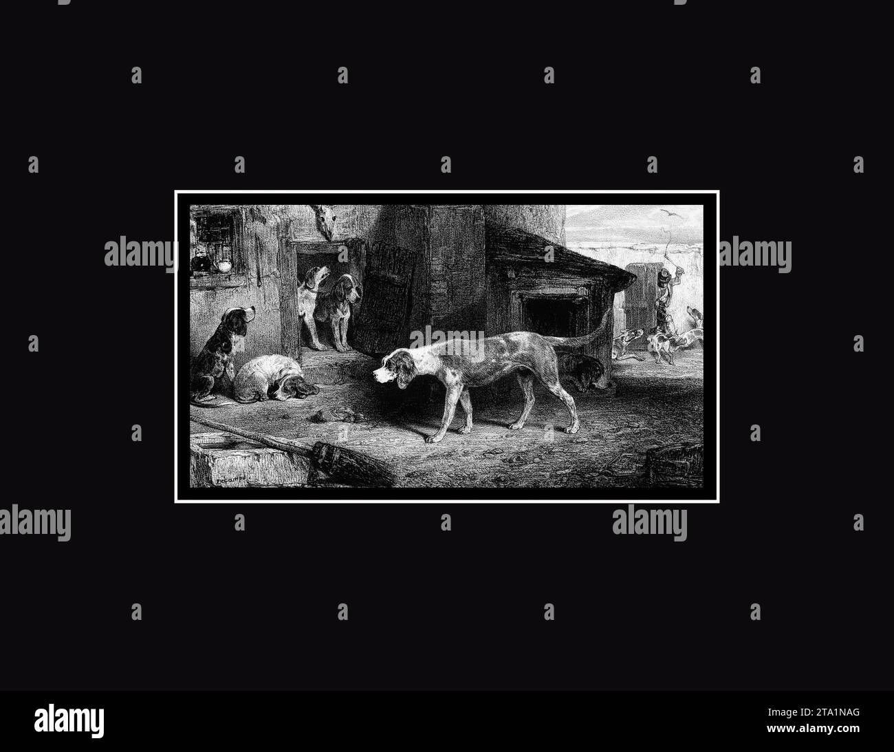 The Kennel, from the series Hunting Scenes. Alexandre-Gabriel Decamps