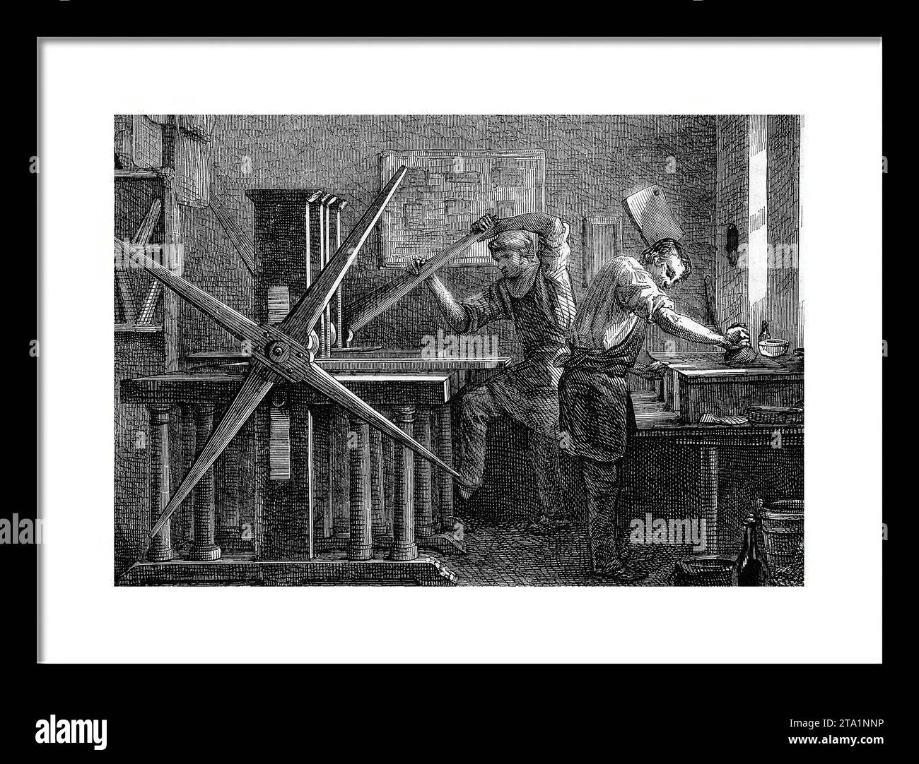 of Intaglio Printers, from Le Magasin Pittoresque Stock Photo