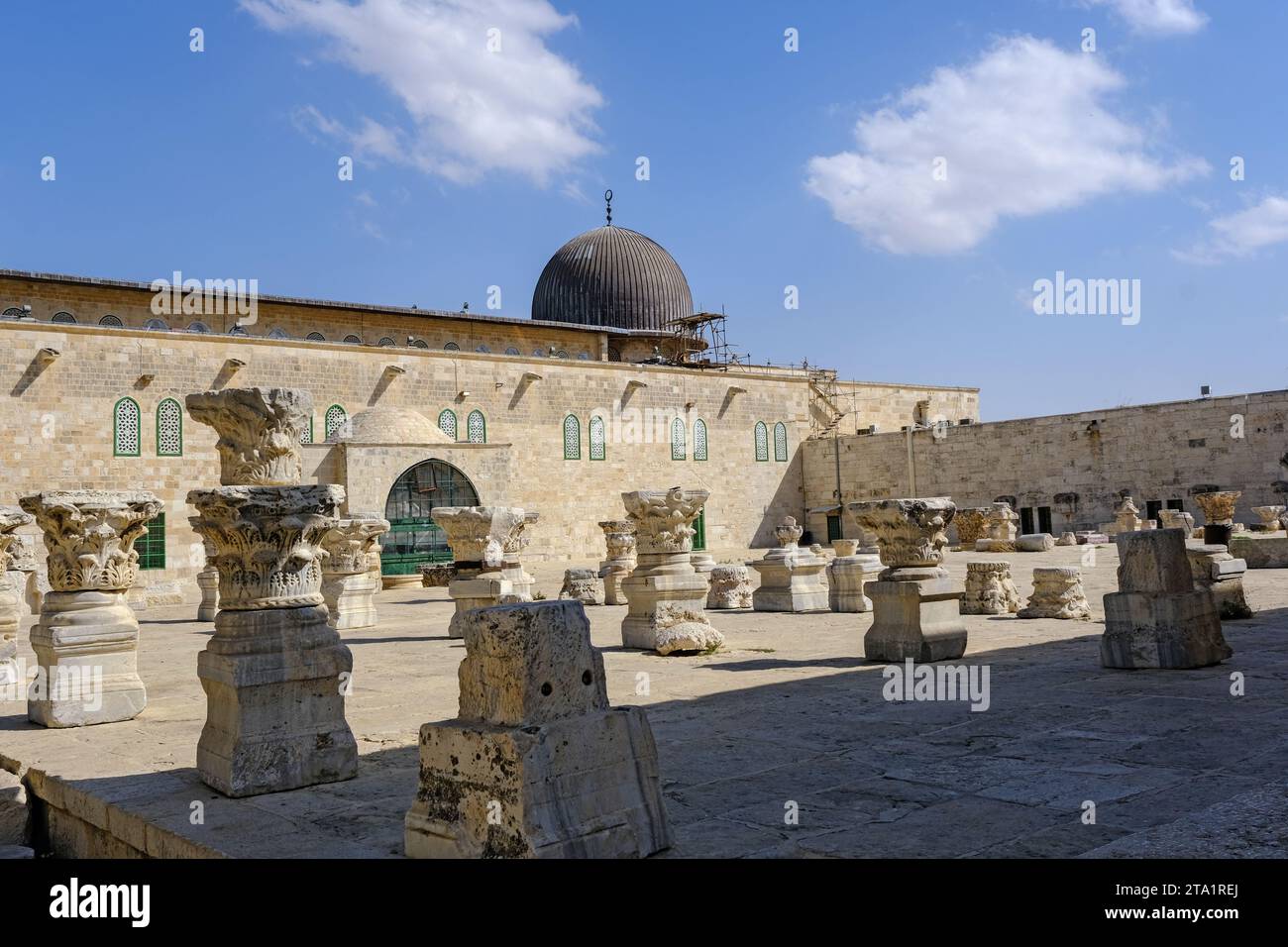 Jerusalem, Israel - October 17, 2022: The Al-Aqsa Mosque on the Temple Mount in Jerusalem Old City. Stock Photo