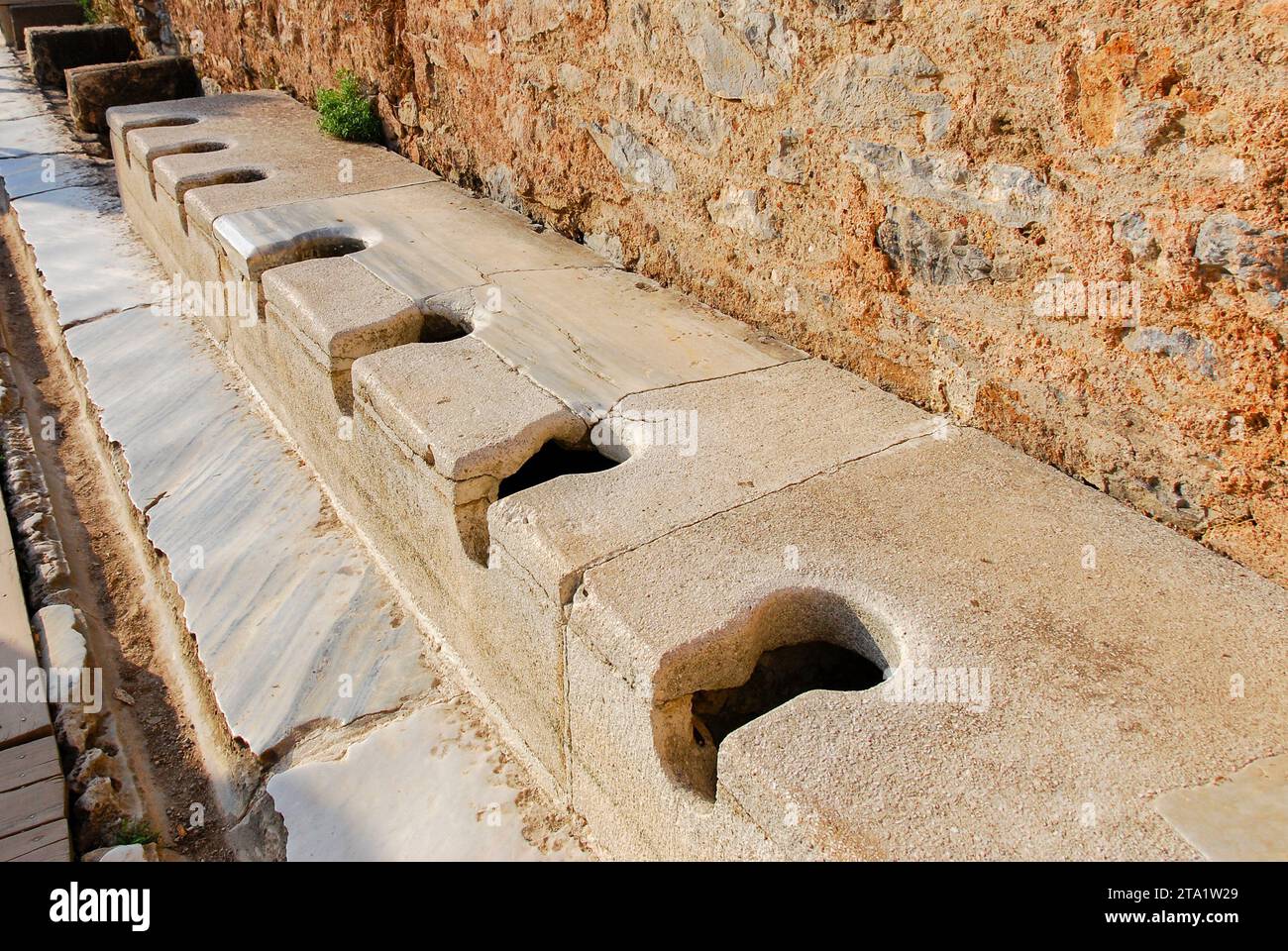 Public toilets, latrines in the ancient Greek city of Ephesus