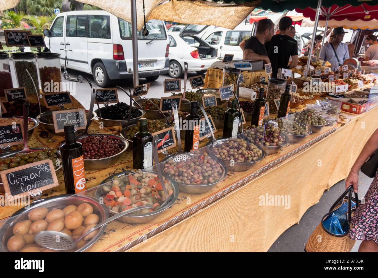 Runion Olives on sale at the public market of St-Leu, Runion Island, France ...