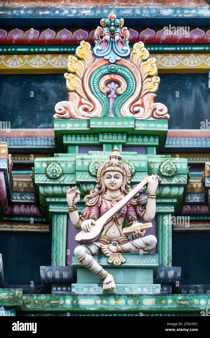 Indian goddess, Hindu Temple of the Petit Bazar, Chemin de la Chapelle, Saint-André 97440, Réunion, France. Stock Photo