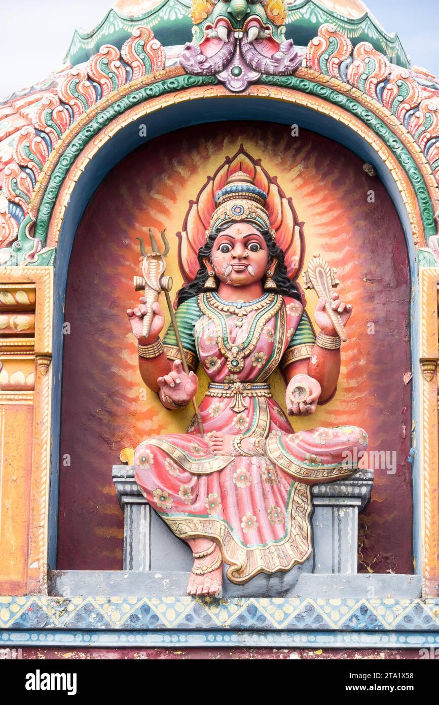 Hindu temple of the Petit Bazar, Chemin de la Chapelle, Saint-André 97440, Réunion, France. Stock Photo