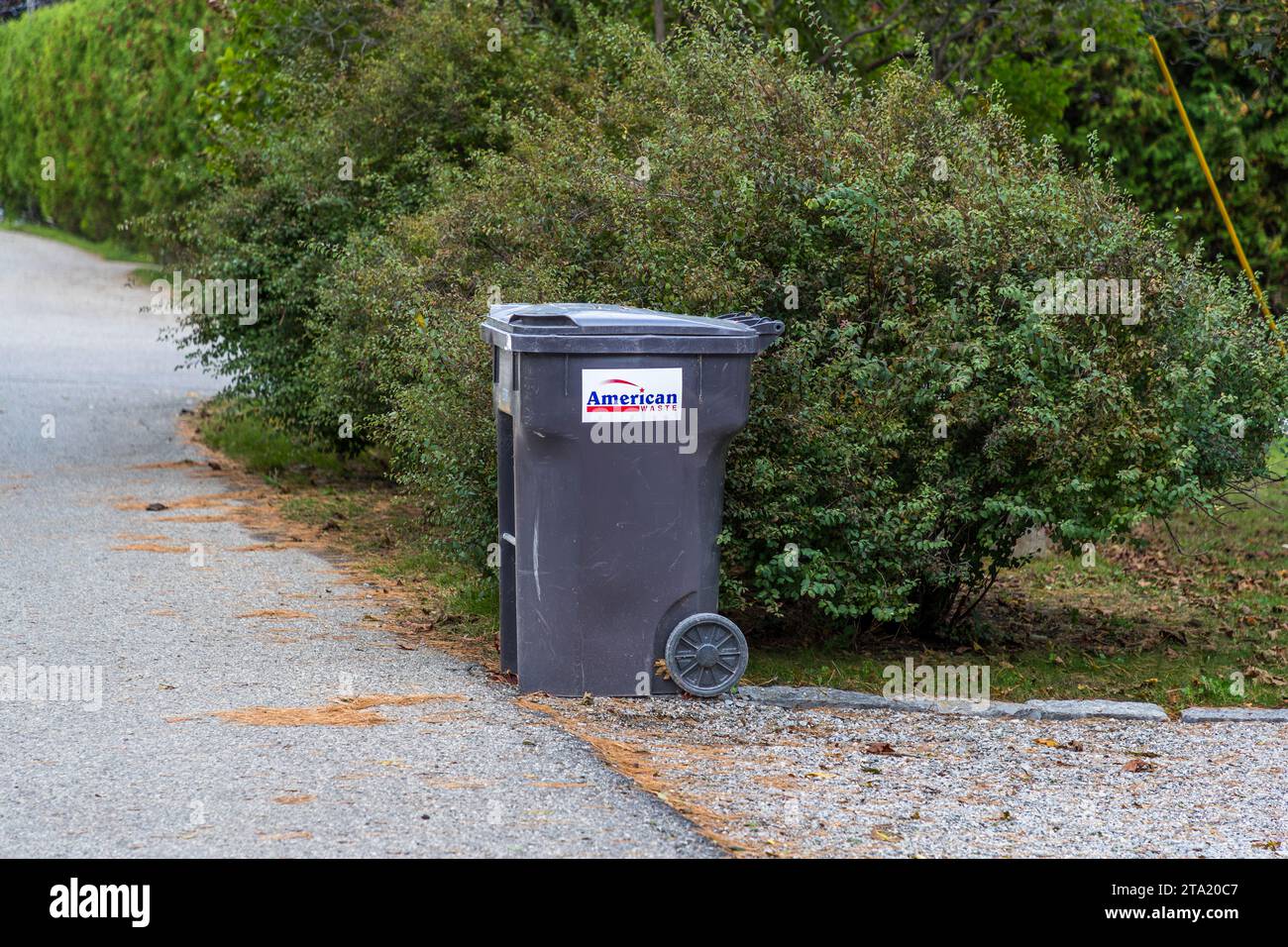 American trash can American Waste. Charlevoix, United States Stock