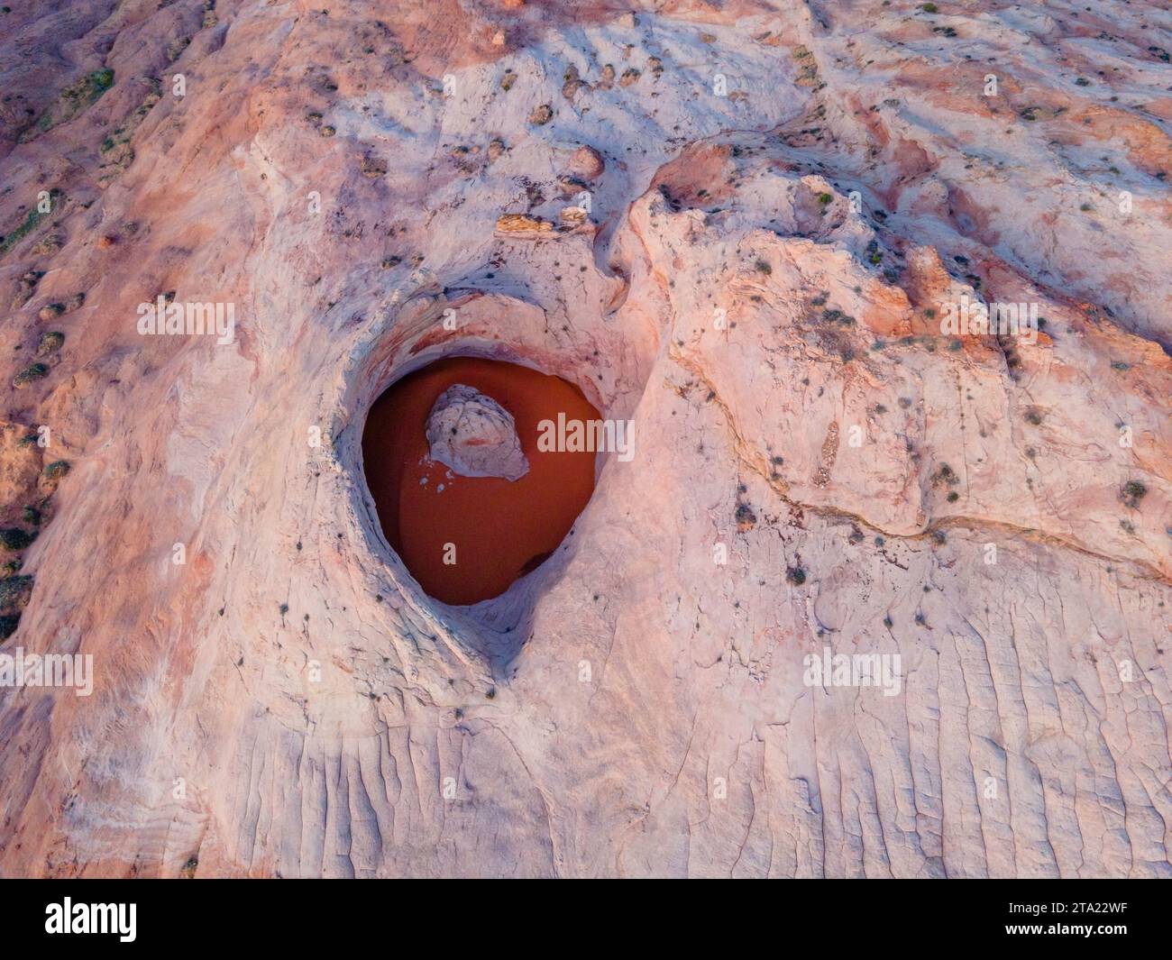 Photograph of the Cosmic Ashtray, a uniquely eroded sandstone formation