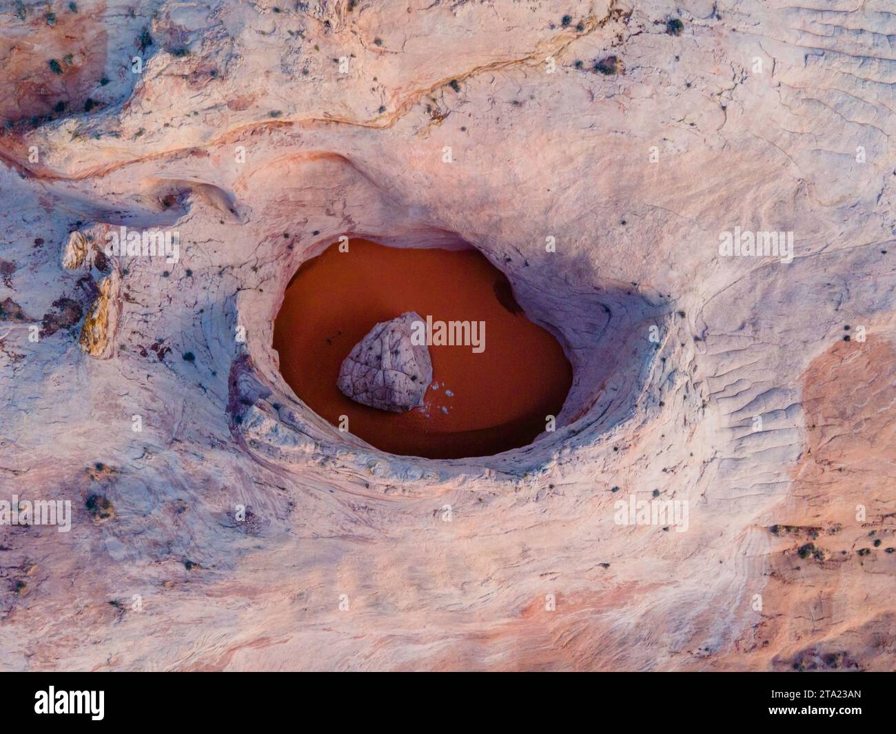 Photograph of the Cosmic Ashtray, a uniquely eroded sandstone formation