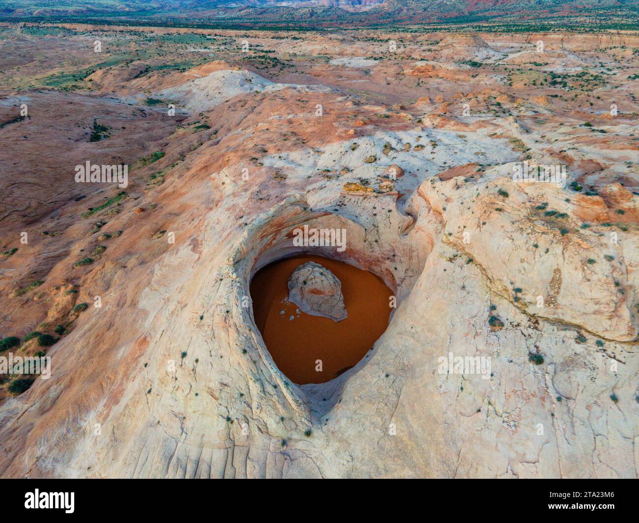 Photograph of the Cosmic Ashtray, a uniquely eroded sandstone formation