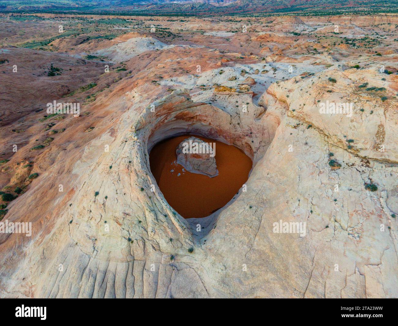 Photograph of the Cosmic Ashtray, a uniquely eroded sandstone formation