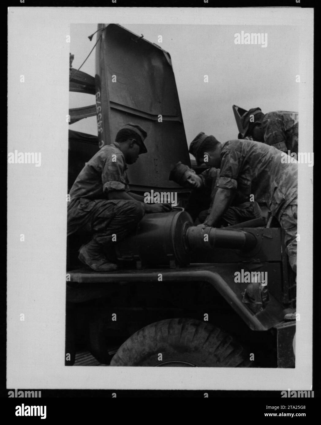 Soldiers from the united states army work on maintaining military