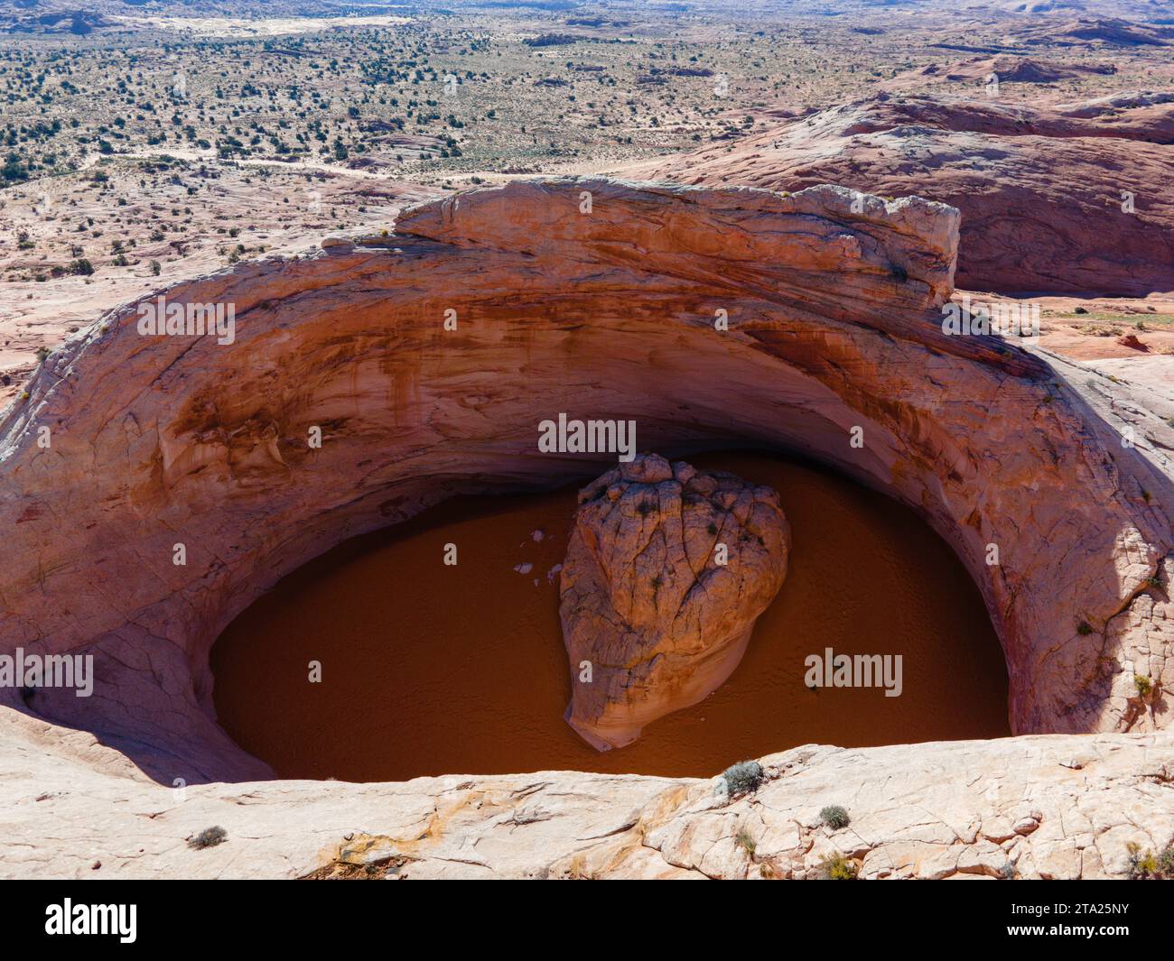Photograph of the Cosmic Ashtray, a uniquely eroded sandstone formation