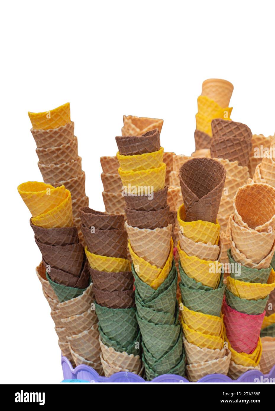 Set of Empty ice cream cones isolated on white background Stock Photo ...