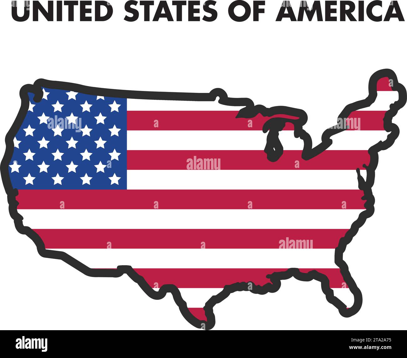 Isolated map of USA with its flag Vector illustration Stock Vector ...