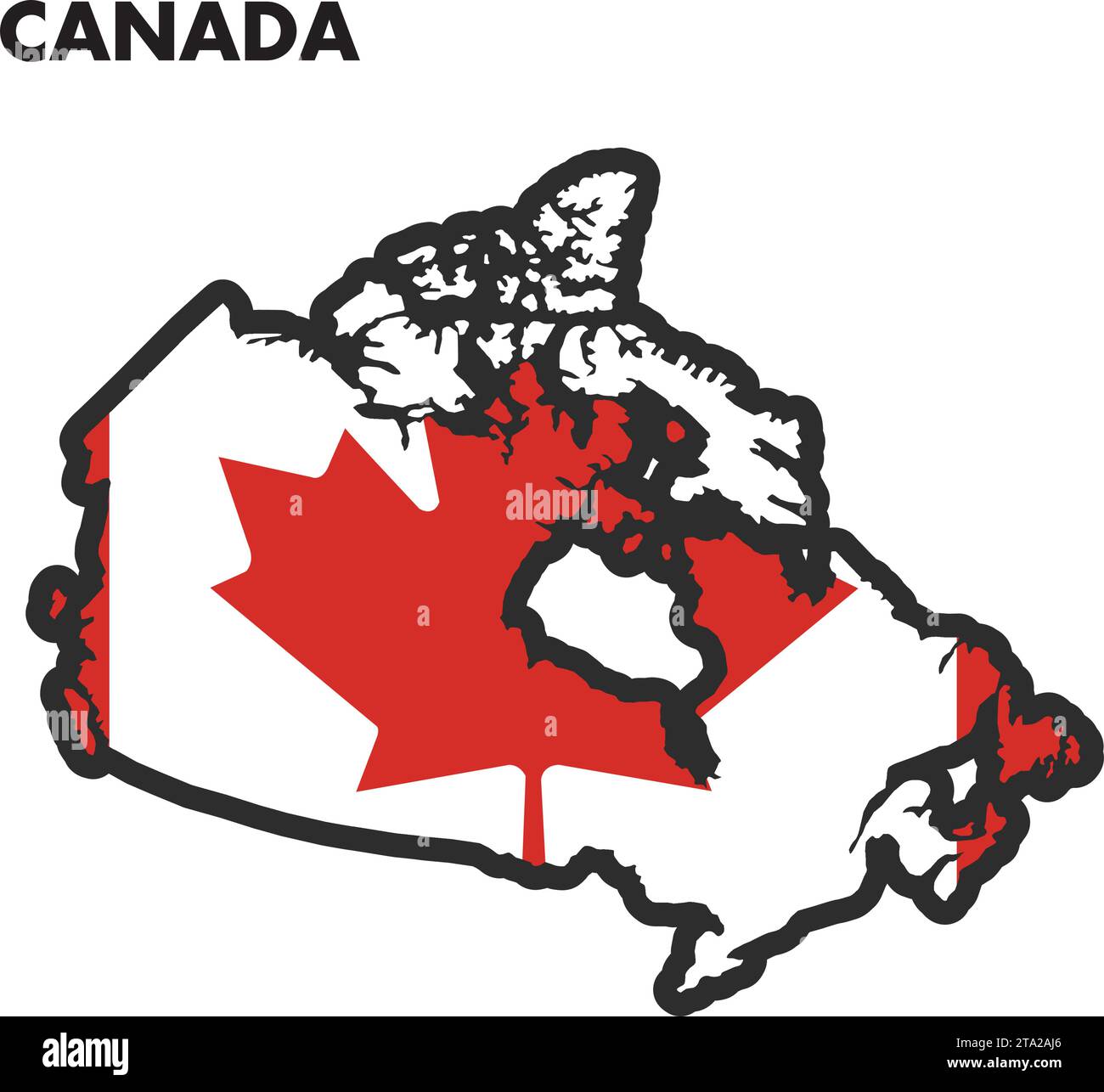 Isolated map of Canada with its own flag Vector illustration Stock ...