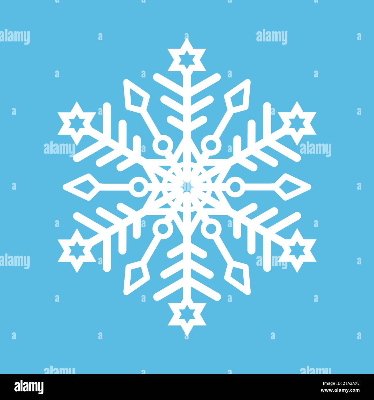 White snowflake on a blue background for winter design Stock Vector ...
