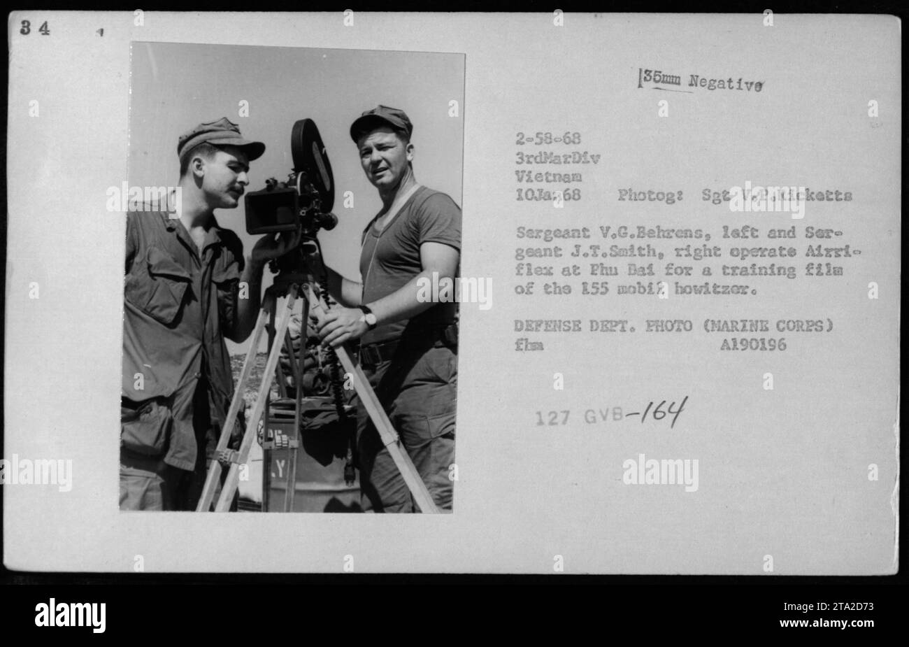 Marine Corps photographers, Sergeant V.P. Ricketts, Sergeant V.G ...
