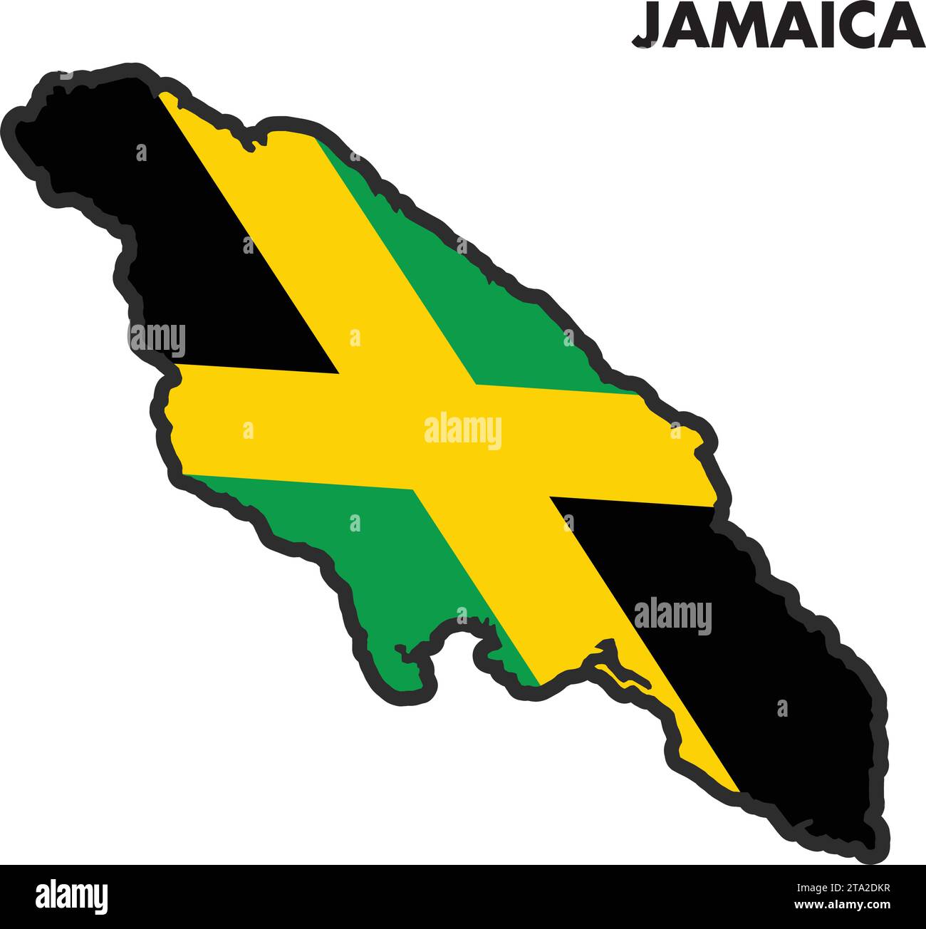 Isolated map of Jamaica with its flag Vector illustration Stock Vector Image &amp; Art - Alamy